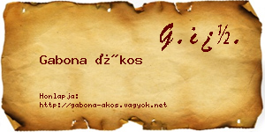 Gabona Ákos névjegykártya